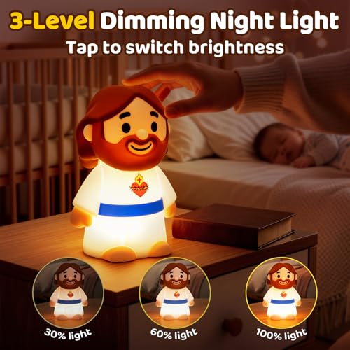 Lámpara de Noche Jesús para Niños, Silicona, Recargable miniatura 2