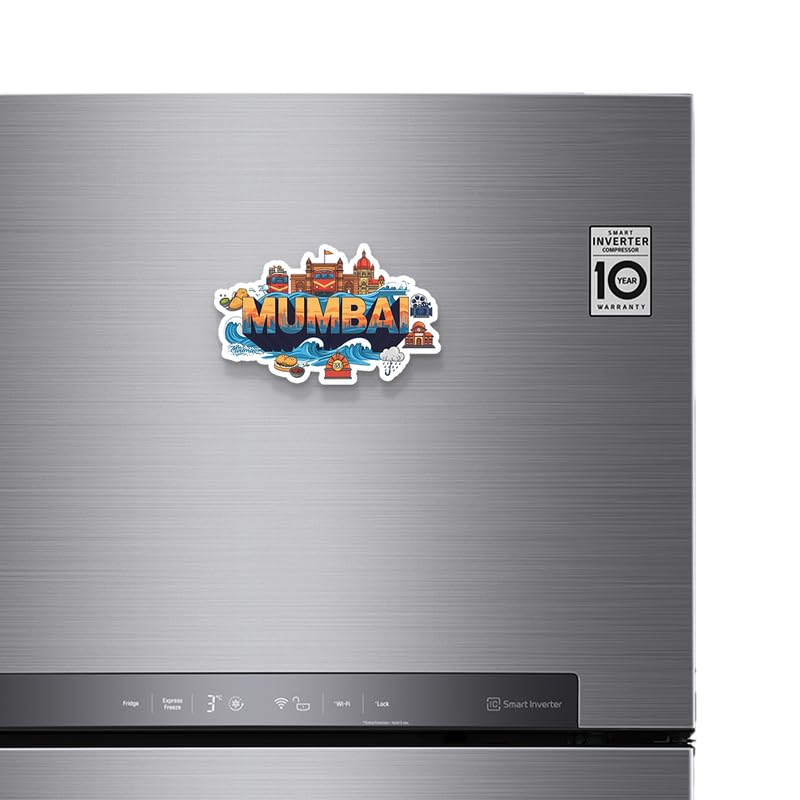 Image of Mumbai 02 Fridge Magnets, Glossy Finish, Stylish Magnet for Fridge, Wardrobe & Metal Surfaces