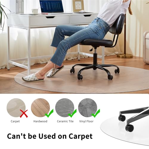 Wasjoye 01 Office Chair Mat For Hard Floor, 36 Inch Round Transparent Hard Floor Protector Cover Home Floor Mat thumb #2