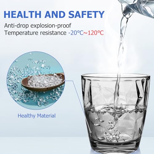 Plastic Tumblers, 300ml Unbreakable Glasses Acrylic Drinking Glasses, Reusable Water Cups Cocktail Glasses - Image 4