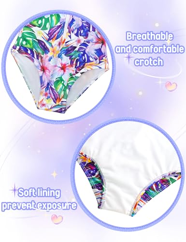 Image of Girls Long Sleeve Swimsuit Zipper Rash Guard Bathing Suit Swimwear with UPF 50+ Sun Protection for Toddler Kids