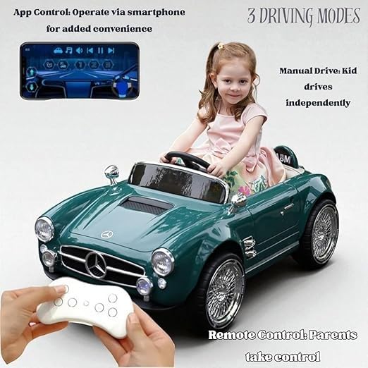 Image of Kawaii Kids AMR GT 12V Sports Car with Remote, Music & Lights, Green