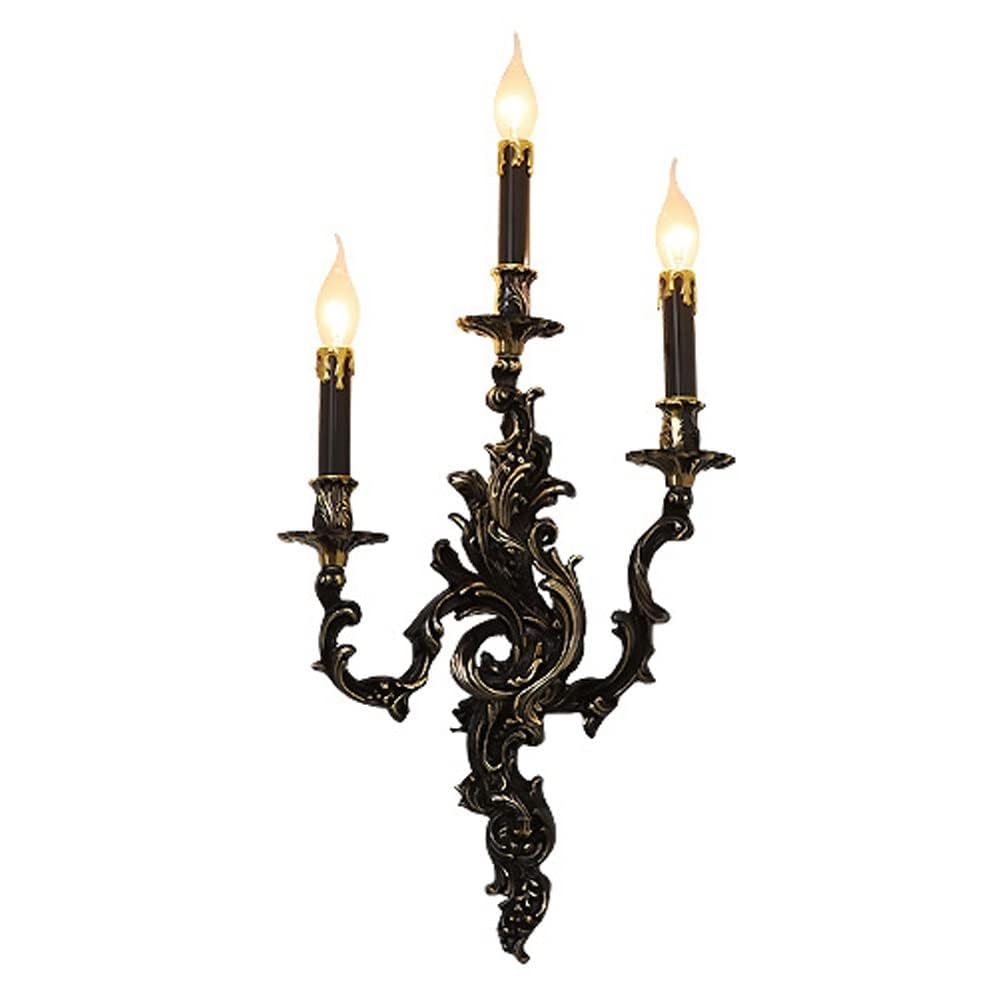 LUOYAOB Farmhouse Wall Sconce Black Candle Wall Lamp Industrial Vintage Wall Mounted Light Fixture Retro Gold Wall Light for Bathroom Bedroom Living Room Kitchen Hallway Entryway Decor(Black)
