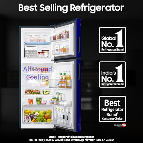 Image of Samsung 236 L, 2 Star, Convertible, Digital Inverter Frost Free Double Door Refrigerator (RT40H28U2HSHL, Hydrangea Blue, 2026 Model)