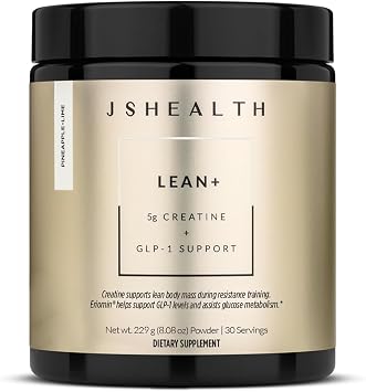 JSHealth Creatine Monohydrate Powder for Women - 5g Micronized Creatine with Eriomin Citrus Bioflavonoid for Metabolic Wellness Support - Probiotics - Pineapple-Lime Flavor 30 Servings