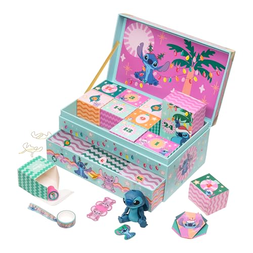 Stitch Erinnerungsbox Adventskalender 24 Tage mit Stitch Geschenken & Schreibwaren-Überraschungen Countdown bis Weihnachten Offiziell Lizenziertes Geschenk für Disney Fans | Paladone