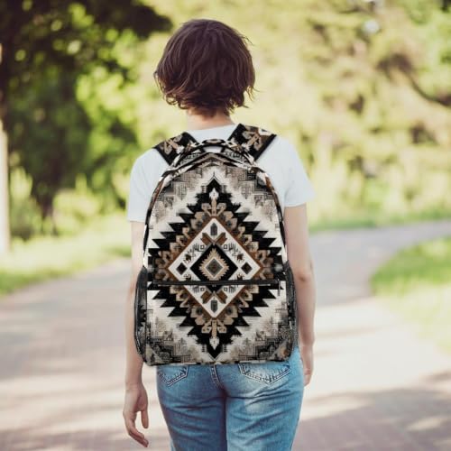 Mochila escolar a cuadros compacta con espacio amplio para laptop de 16" 6