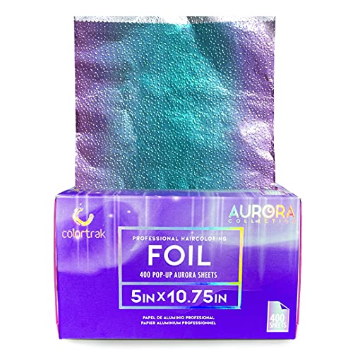 Colortrak The Aurora Collection 400ct Popup Foil, 5" x 10.75" Sheets, Gold Glitter Design, Matches Other The Aurora Collection Products, For Advanced Foilyage, Balayage, Color Saturation, Lightening