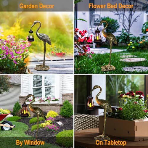 Stadeco Solar Garden Statue Crane Figurine, Outdoor Hanging Solar Lanterns thumb #5