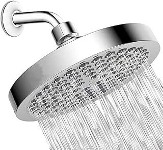 AQUATEK 6" Fixed Showerheads - High Pressure Rain Fall Shower Head with Luxury Modern Chrome Look - The Perfect Adjustable Replacement Shower Heads for The Bathroom with Tool Free Installation