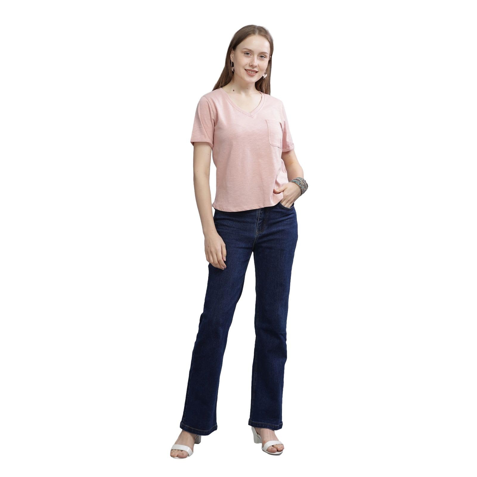 HUMBERTO Women's Light Pink Top: Soft Hues and Feminine Charm for Stylish Comfort