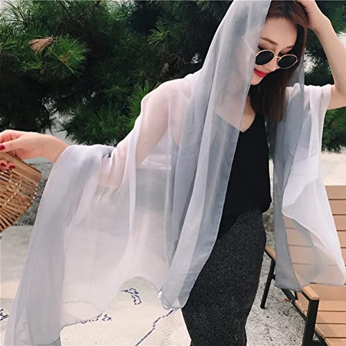 Women Ombre Chiffon Scarf Soft Lightweight Shawl Wrap Scarfs2