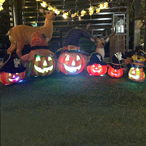 JOYIN-Set-of-6-Light-up-Halloween-Jack-o-Lantern-Decorative-Pumpkin-Foam-Halloween-Decorations-Props