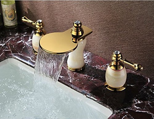 Robinet mitigeur lavabo doré poli anti-ternissement avec strass de luxe