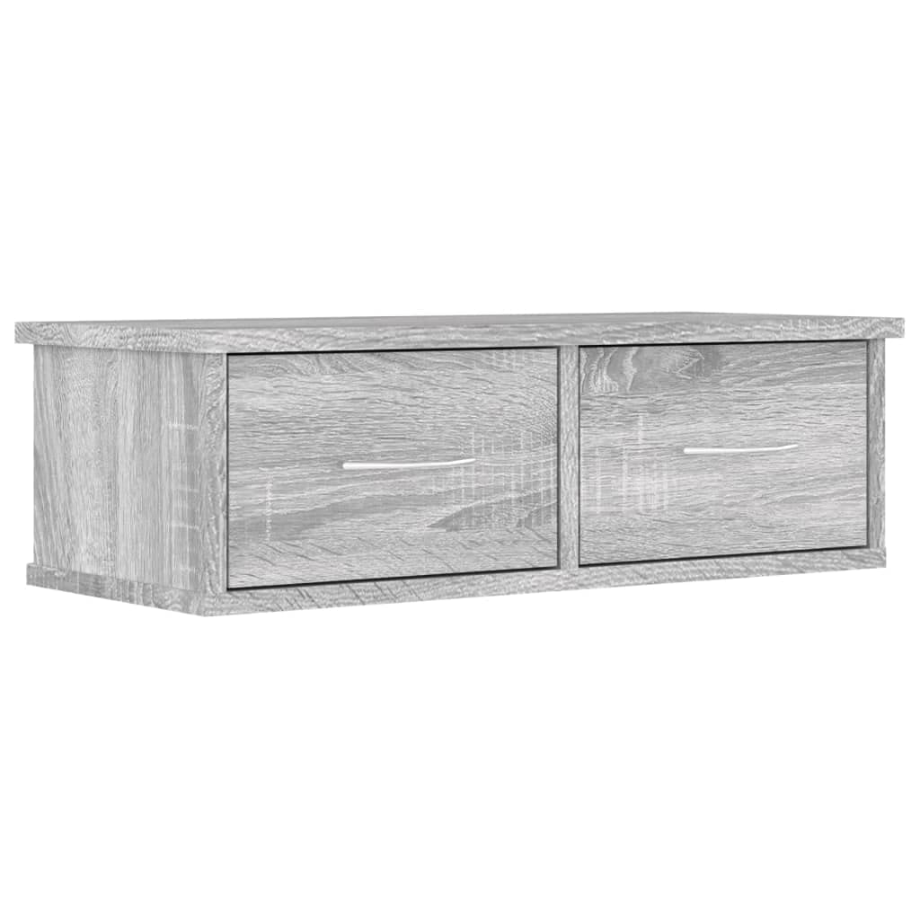 vidaXL Wall Cabinet Home Living Room TV Furniture Hanging Wall Mounted Cabinet Floating TV Unit with Drawer Grey Sonoma Engineered Wood โ image 1