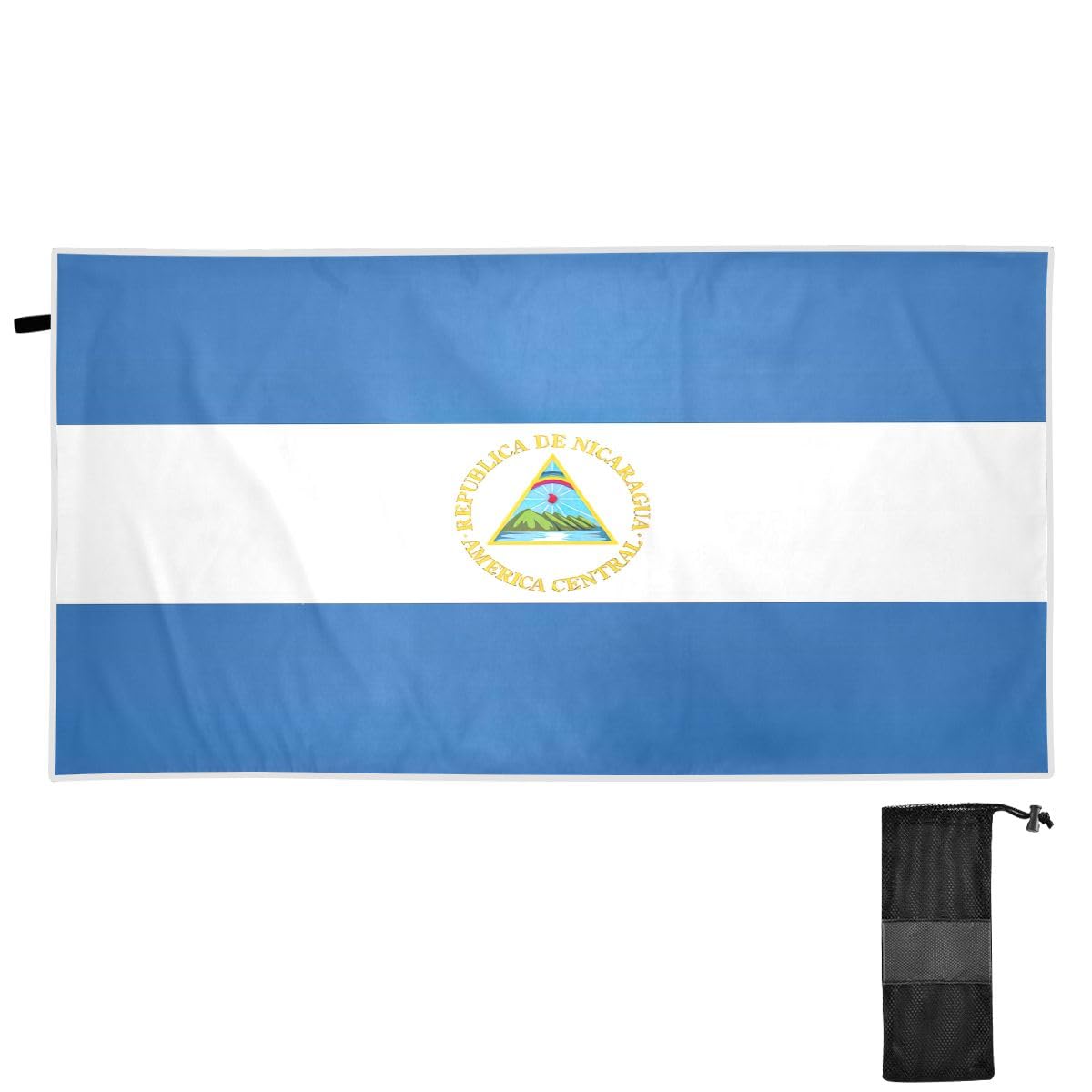 CHIFIGNO Nicaragua Flag Beach Towels Oversized 71" x 31" Lightweight Beach Throw Blanket Quick Dry Bath Towel for Travel Sports Camping Gym