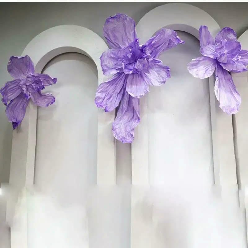 Grandes Fleurs d'iris artificielles en Papier Blanc, 60 cm, pour décoration de Mariage, de fête d'anniversaire, de scène, de fenêtre