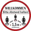 8 Stück Abstand Halten Aufkleber-25cm x 25cm rutschfesten Abstand halten Aufkleber fußboden-bemerkenswerten Aufkleber-bodenaufkleber Abstand halten für Unternehmen,Apotheken,Krankenhäuser