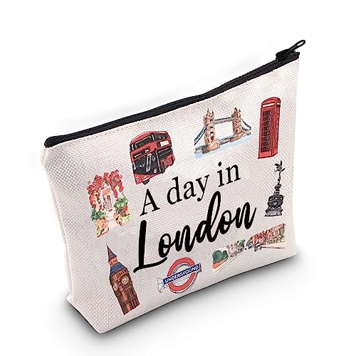 JNIAP ロンドン お土産 イギリス イギリス コスメバッグ UK ロンドン メイクバッグ A Day In London イギリス ギフト トラベルポーチ, A day in Londonのサムネイル