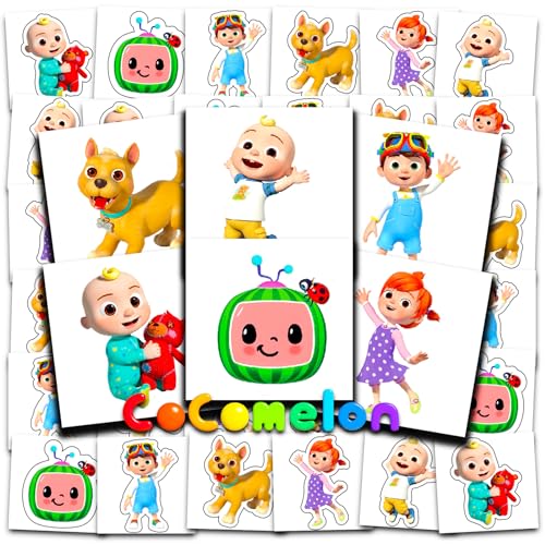 Cocomelon Tattoos Party Favors Bundle ~ 72 Perforated Individual ...