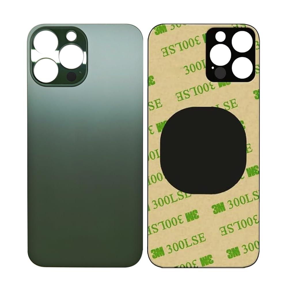 Photo 1 of 1Pcs/Lot Battery Cover Glass for iPhone 13 Pro Max Back Housing Replacement for iPhone 13PM 2IN1 Big Hole Back Glass Rear Door Case with Pre-Installed Adhesive (Green)