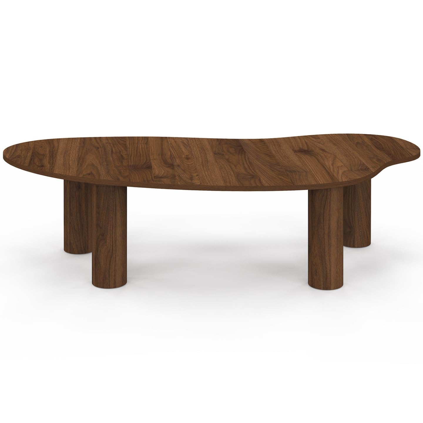 IDMarket – Mesa baja orgánica 140 cm madera efecto nogal