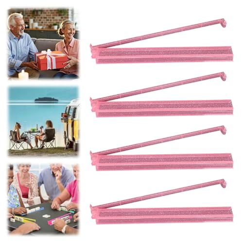 Set de 4 supports de mahjong américain en acrylique transparent avec poussoir
