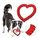 Bluelans Dog Chew Toys, Dog Toys for Chewers, Heavy Duty Dental Dog Rope Toy for Dogs, Creative Love Heart Shaped Interactive Rope Dog Toys, Cotton Puppy Teething Chew Tug Toy Red