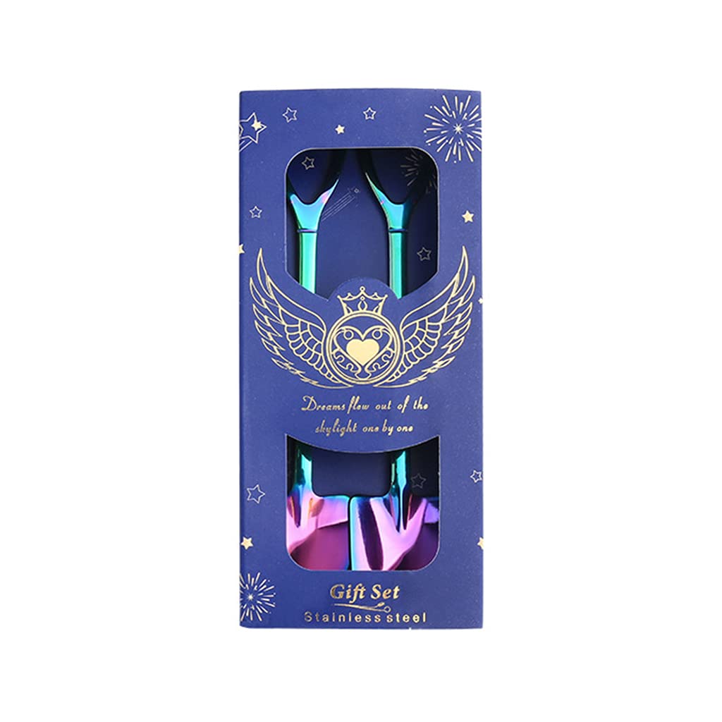 Lot de 2 cuillères à café rétro en acier inoxydable en forme de pelle à crème glacée pastèque gâteau sucre dessert cuillère à café avec boîte en forme de pelle cuillère à café