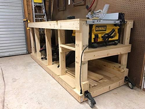 GBL Heavy Duty Retractable Workbench Castor Wheels + Screws - Pack of 4 Castor Wheels up to 225KG - No Floor Marks Castors for Portable Furniture or Work Bench