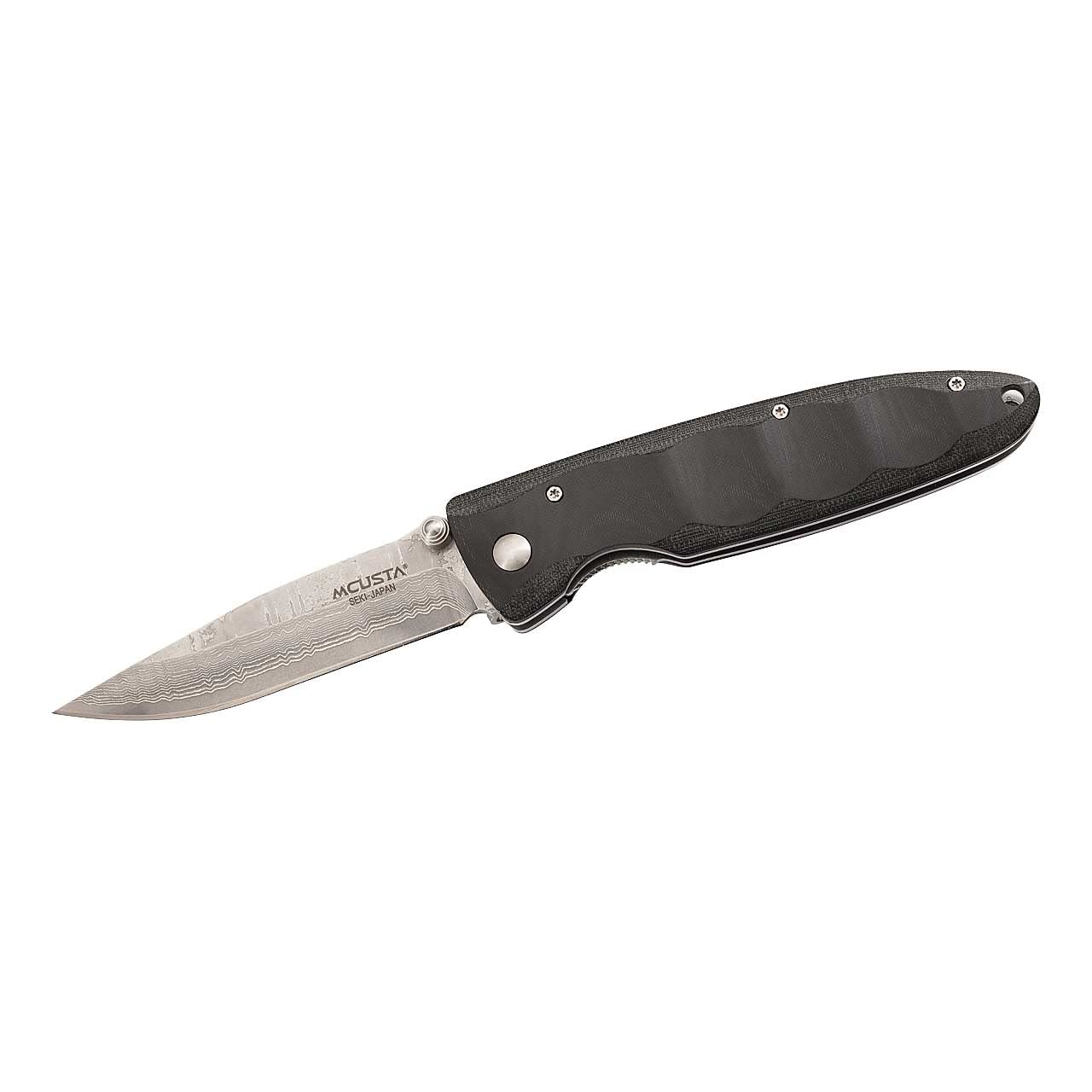 MC1, Damascus Blade, Black Micarta Handle, Plain