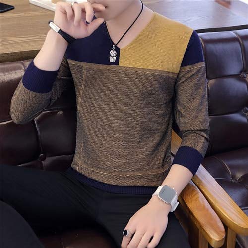 Warm Mens Sweaters Casual Patchwork 