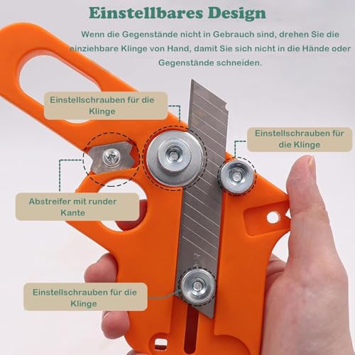 KEWAYO Furnierkantenschneider,Kantenschneider für Umleimer,Edge Banding Trimmer mit 10 Ersatzklingen,Einhandhobel,Kantenhobel, Fasenhobel,Handschneidewerkzeug für Holzkantenbänder