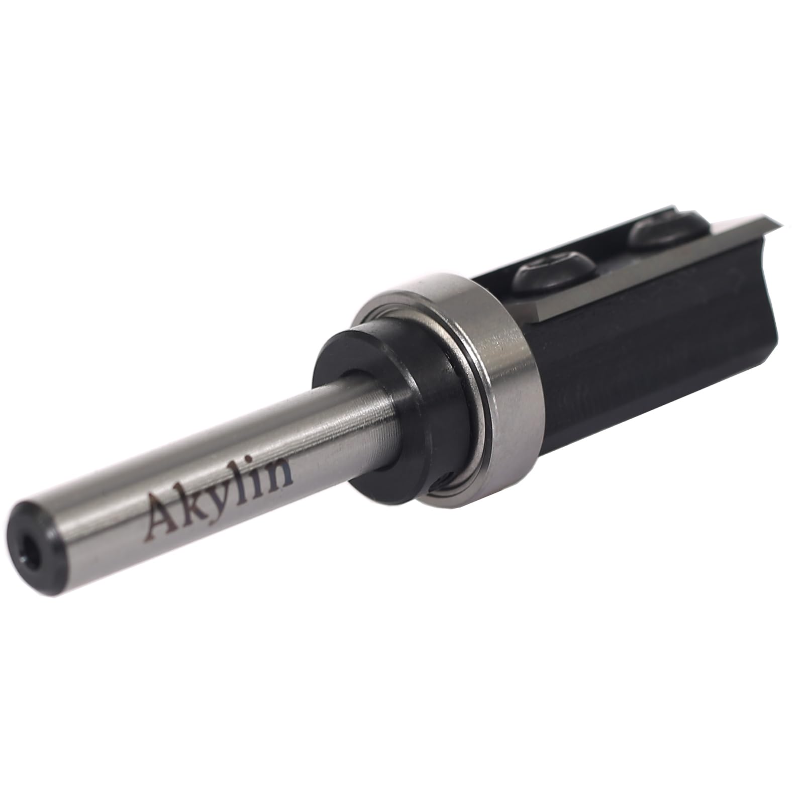 Fraise à Affleurer à Plaques Réversibles - Tige 8 mm, Lame Carbure Interchangeable 4 Côtés, Roulement à Billes - Pour Traitement des Bords en Bois