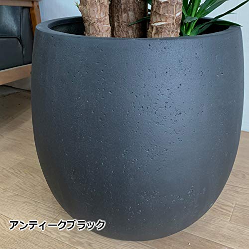 大型軽量】黒のFRP バルーン型プランター 高さ47cm 大型鉢 鉢カバー