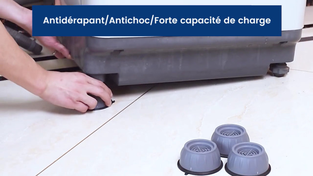 12 Pièces Tapis Anti Vibration Machine à Laver Et Climatiseur - Patins Caoutchouc Anti-Bruit