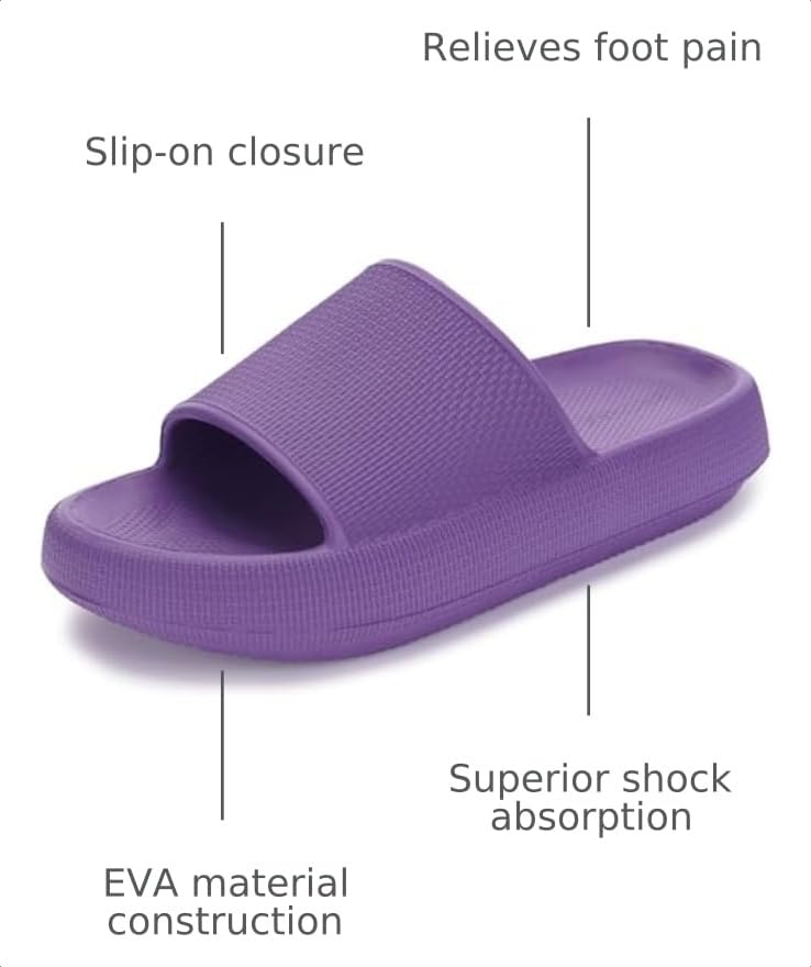 Image of BRONAX Cushioned Thick Sole Pillow Slippers for Women and Men Y10 | Cloud-Like Soft Sole, Foot Pain Relief, EVA Platform Sole, Indoor Outdoor Slides, Waterproof Shower Ready, Quick-Drying