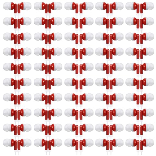 Image of 50 Pack Earbuds Wired Bulk for Classroom 3.5mm Jack, Red