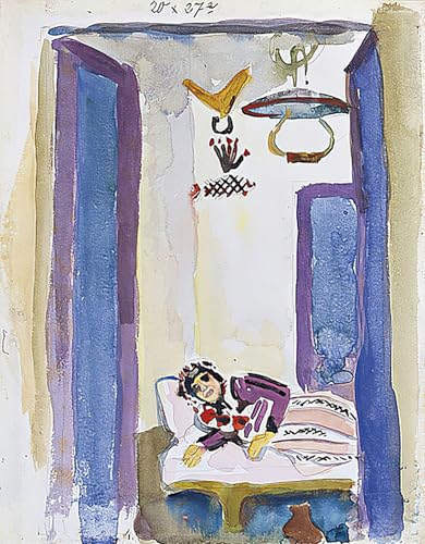 Pinturas famosas cuadro en lienzo Donna su un divano August Macke decoracion paredes salon 60x90cm