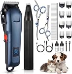 Dog Grooming Kit, 5-in-1 Professional Dog Clippers, Low-Noise High-Power Rechargeable Cordless Pet Grooming Kit, Suitable for Small Dogs, Large Dogs, and Thick-Coated Cats, Includes Comb, Clippers, and Nail Clipper