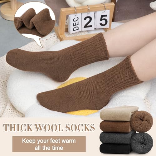 Image of iCamter 4 Pairs Womens Wool Socks - Soft, Thick, Warm Thermal Boot Winter Socks for Gifts