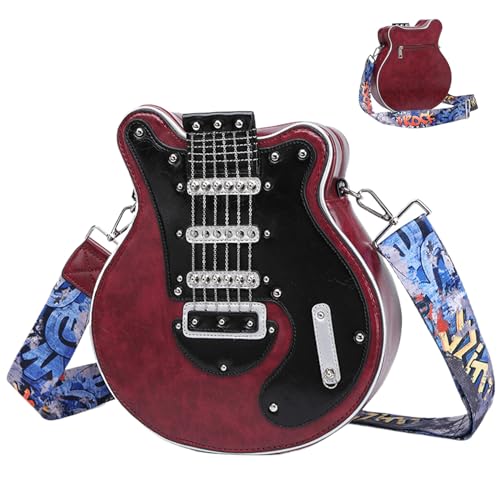 Sac à bandoulière guitare Yeory en similicuir premium avec finitions piano