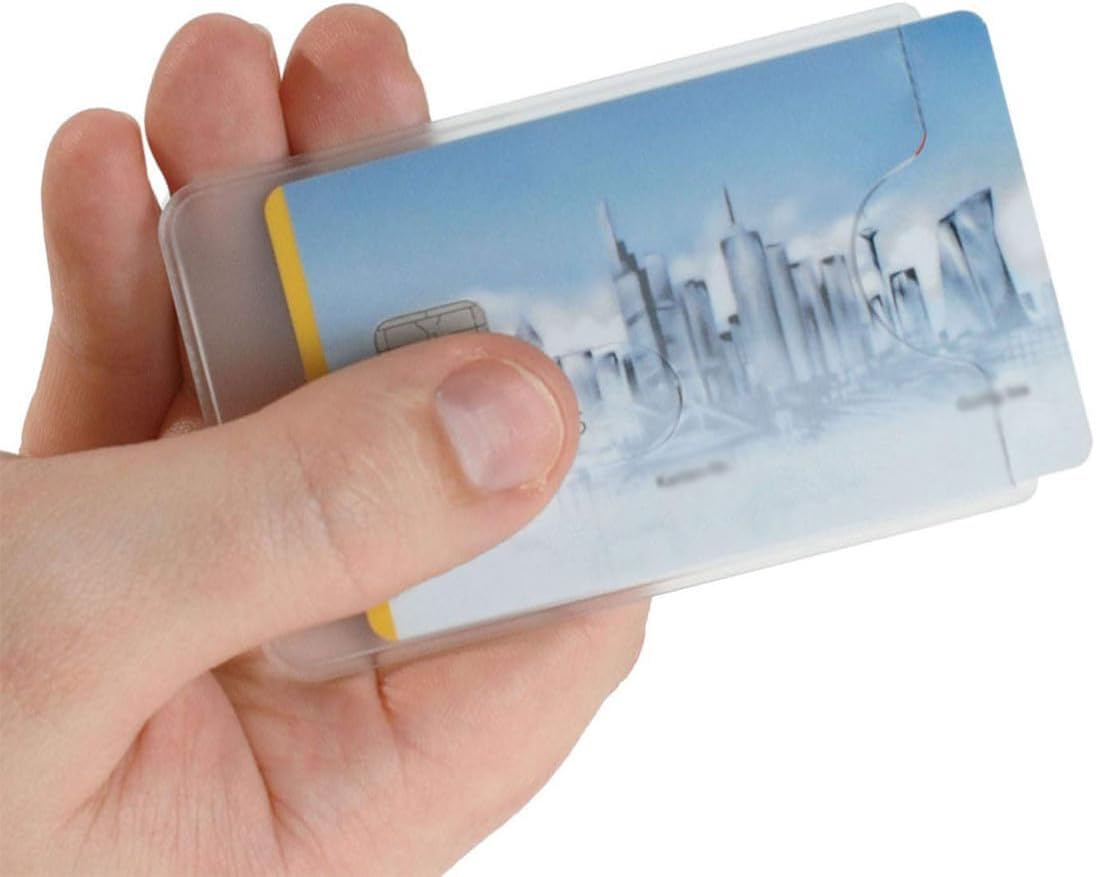 GANAZONO 12pcs Id Holder Plastic Cover with Hole Opening for Credit Cards