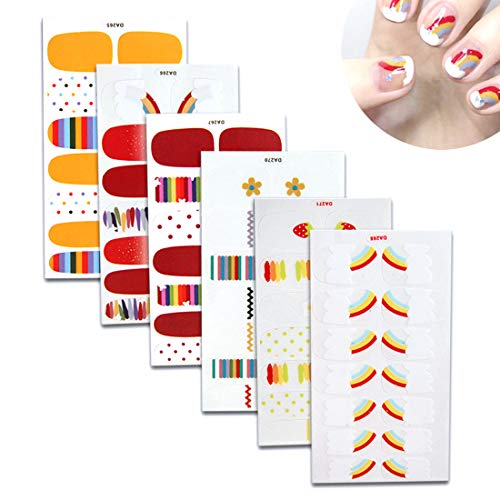 Fexo Full Nail Stickers 6 Sheets Nail Wraps