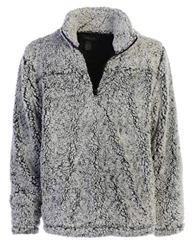 Gioberti Men and Women Super Soft Sherpa 1/4 Zip Pullover Sweater, Smokey Gray, Size X-Large