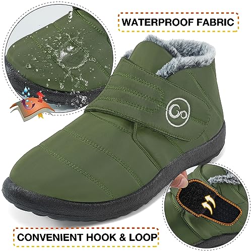 Almusen Womens Winter Snow Boots: Comfortable Lightweight Warm Fur Lined Women Ankle Booties Waterproof Non Slip Hook Loop Outdoor Shoes4