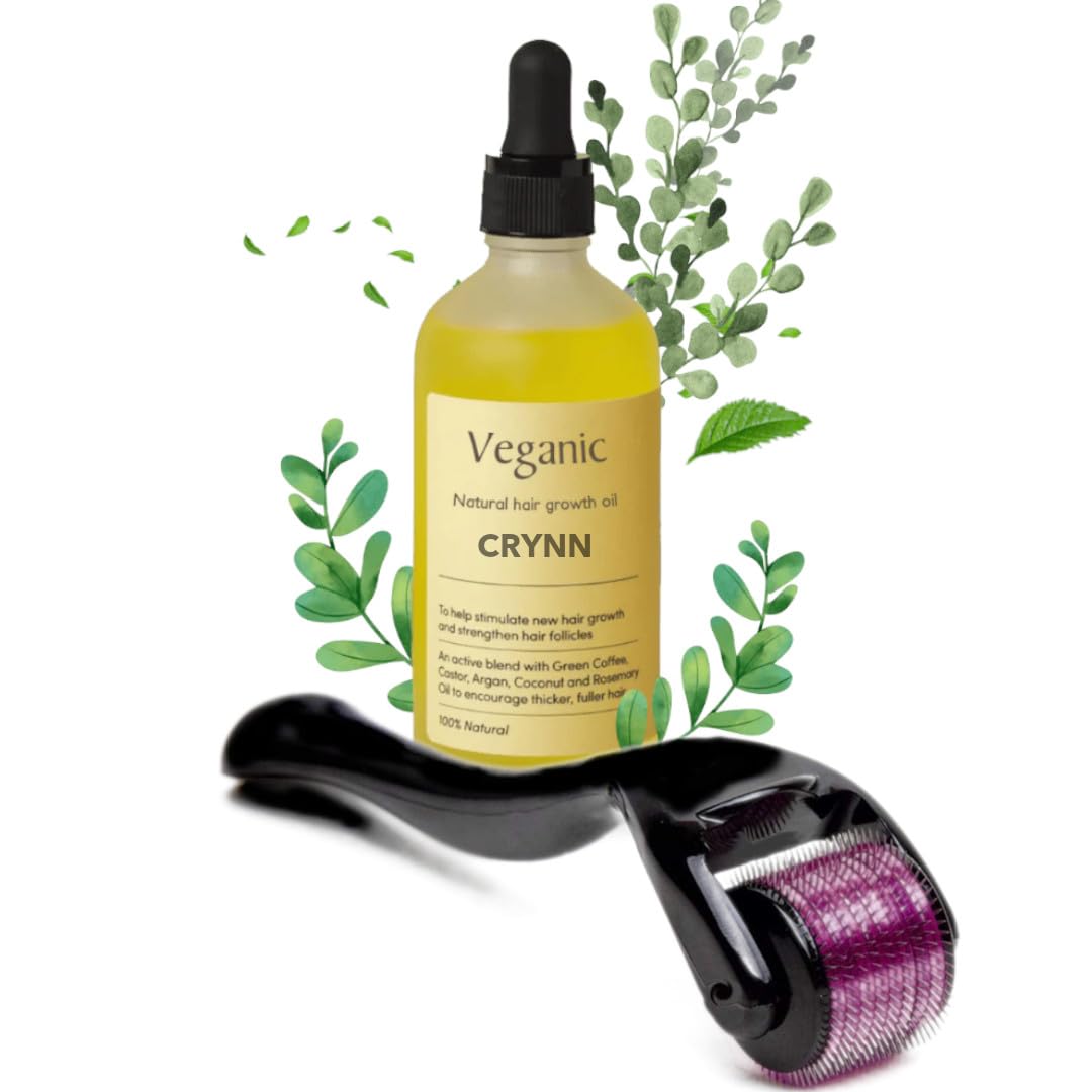 CRYNN CARE V-eganick Herbal Hair Growth Oil (60ml) & Titanium Micro Needle Derma Roller 0.5mm (540 Needles)-image-36