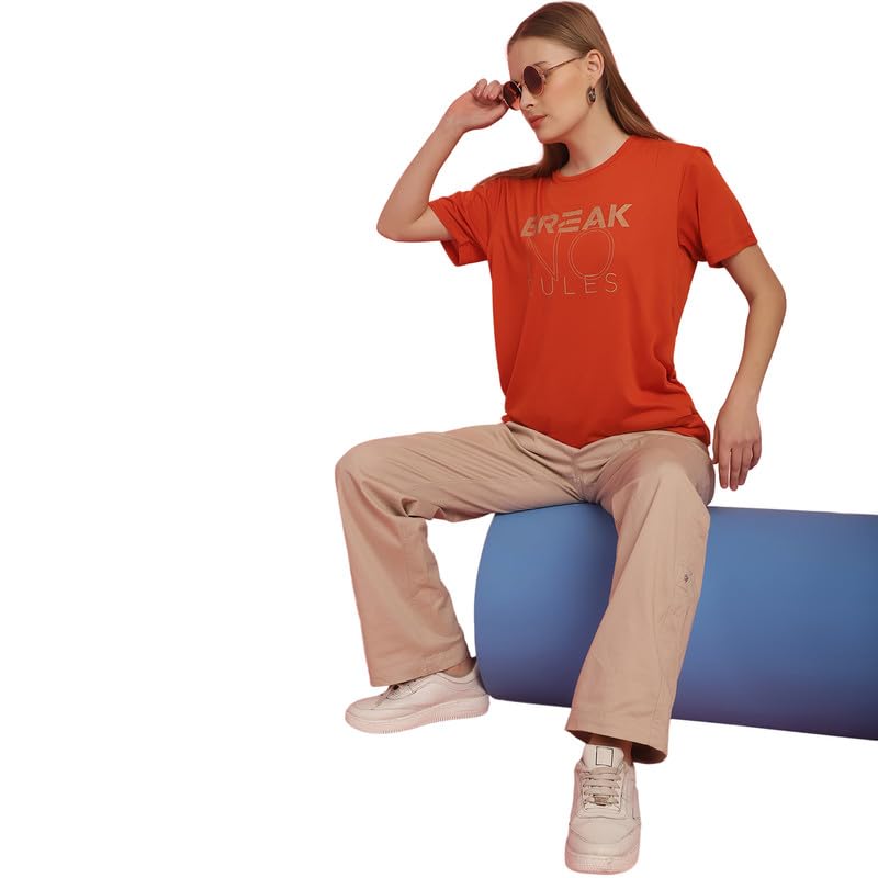 Image of Round Neck Cotton Printed Women Regular Fit Tshirt-P1950