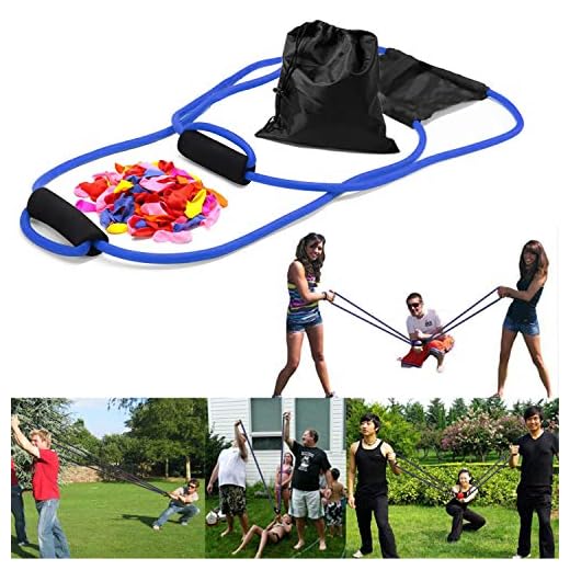 YHmall 3 Person Water Balloon Launcher with 500 Water Balloons, Catapult/Cannon Slingshot Free Balloons. Outdoor Game for Kids and Adults