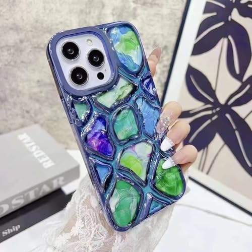 Image of COVERLY for iPhone 15 Pro Max 3D Diamond Cut Glitter Stone Case,Full Protective Luxury Splash Bling Back Case Pastel Colorful Fashion Aesthetic Cover for Apple iPhone 15 Pro Max (Blueish Purple)